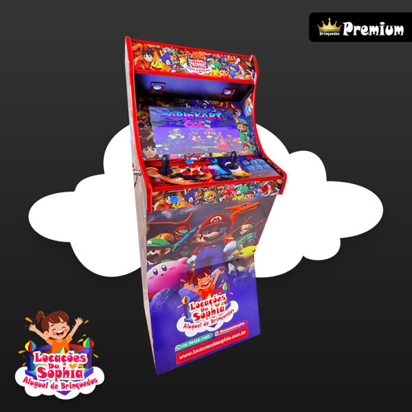 Fliperama Arcade Jogos 22 pol - Locações da Sophia - Aluguel de Brinquedos Palhoça SC