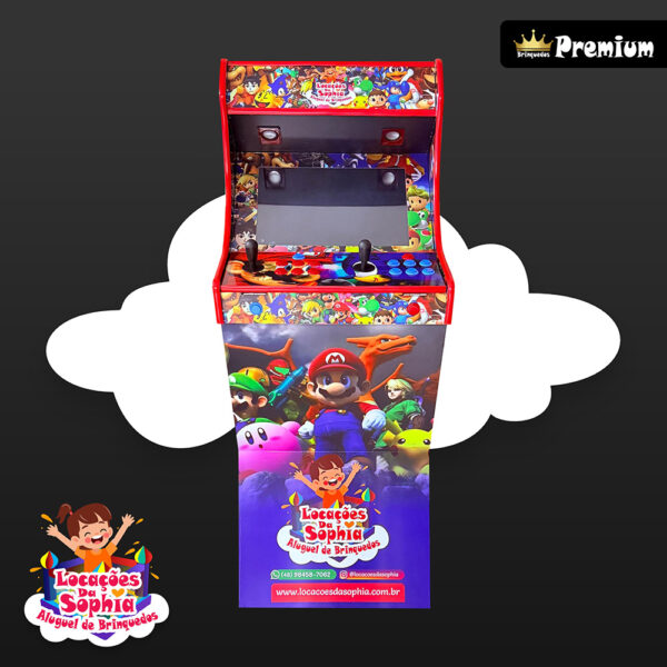 Fliperama Arcade Jogos 22 pol - Locações da Sophia - Aluguel de Brinquedos Palhoça SC