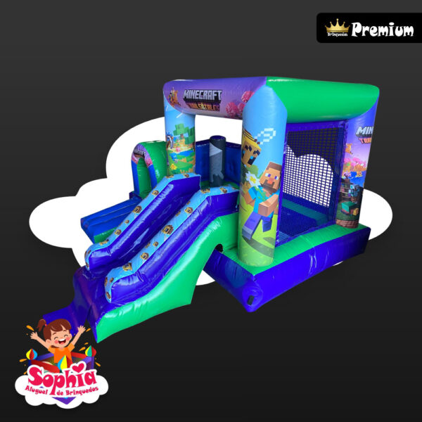 Multiplay Minecraft Inflável - Premium - Locações da Sophia - Aluguel de Brinquedos Palhoça Florianópolis