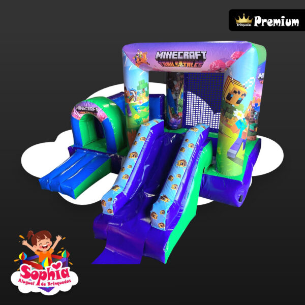 Multiplay Minecraft Inflável - Premium - Locações da Sophia - Aluguel de Brinquedos Palhoça Florianópolis