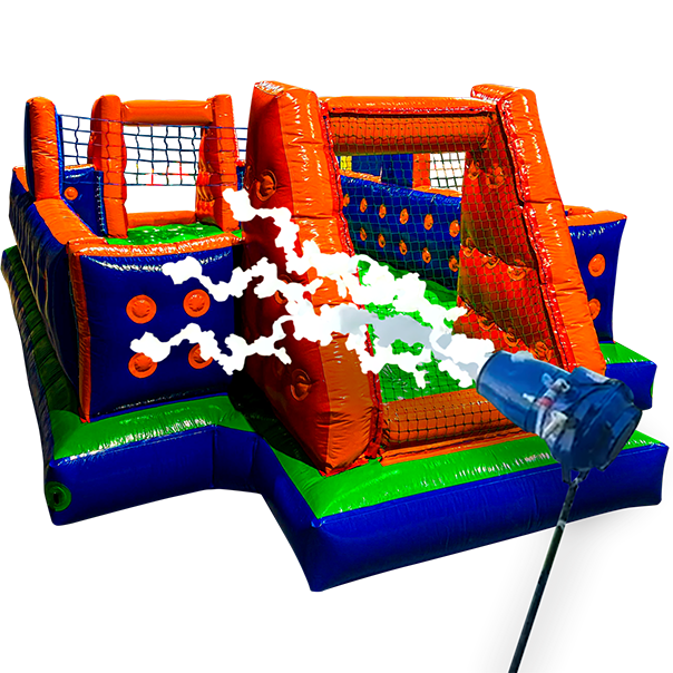 Combo 1 - Futebol de Sabão com Voleibol Inflável - Canhão de Espuma - Locações da Sophia - Aluguel de Brinquedos